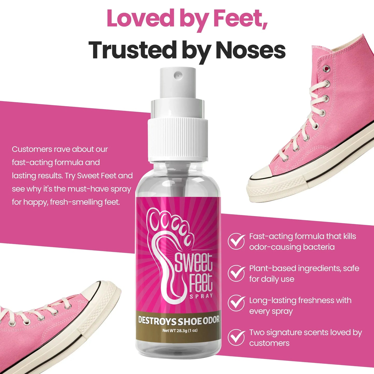 Sweet Feet Spray Sweet Shoe Deodorizer – Destroys Shoe Odor Instantly, 1 oz Bottle - Aloha Imports