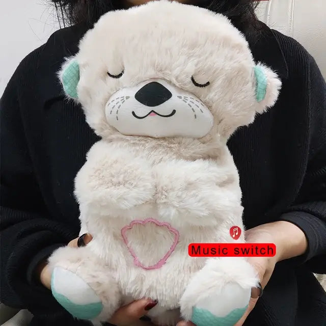 Soothing Otter Plush Toy with Breathing Light and Sound