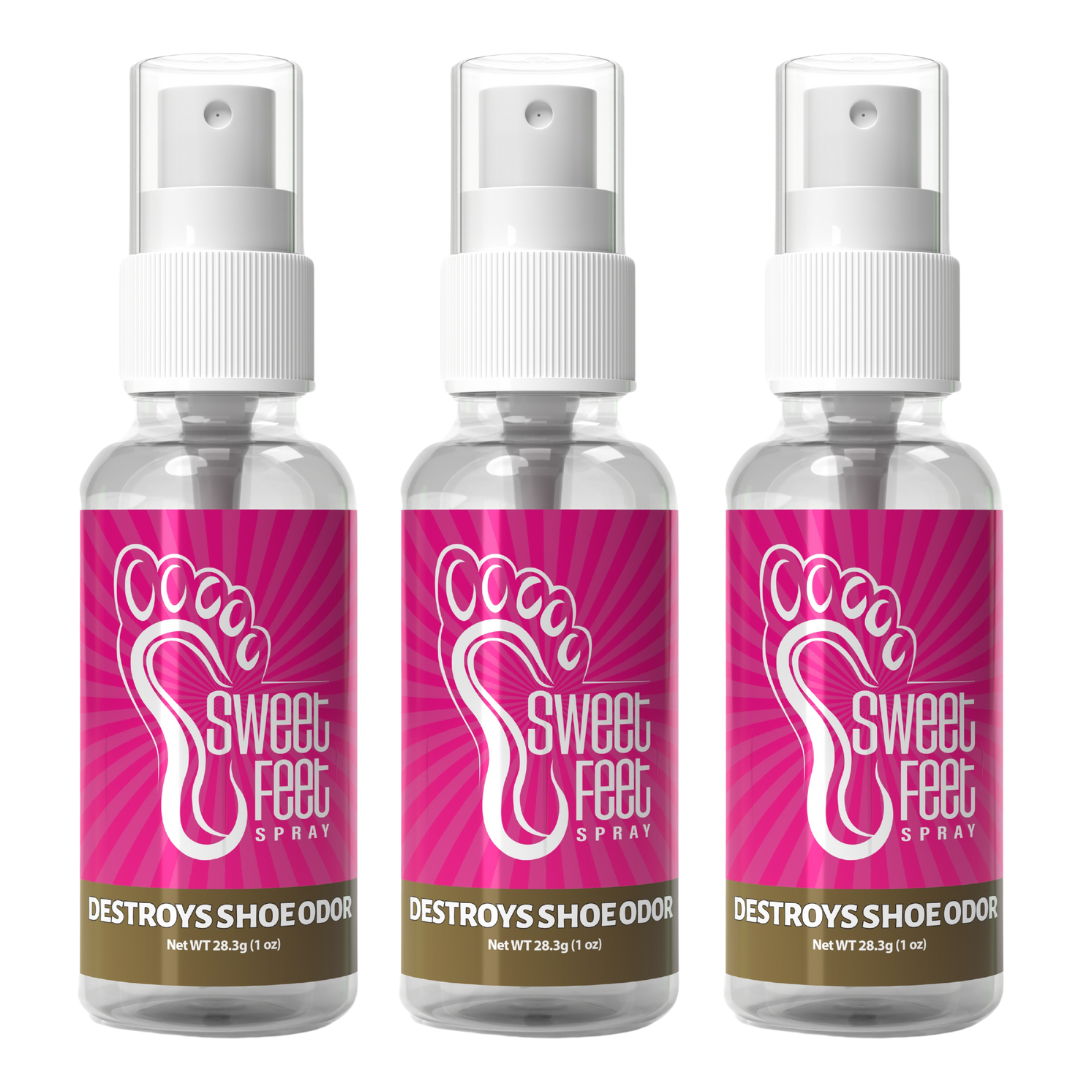 Sweet Feet Spray Sweet Cherry Plum Shoe Deodorizer – Destroys Shoe Odor Instantly, x3 1 oz Bottle