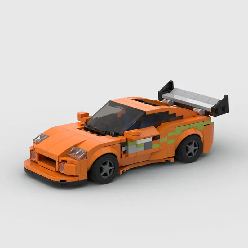 Assembled Supra MK4 Sports Car Model from Building Blocks Set | Aloha Imports