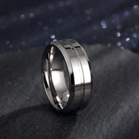 Men's Electroplated Titanium Steel Ring - Modern Geometric Style