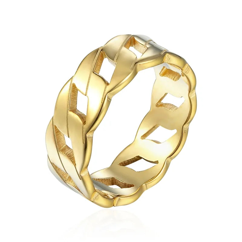 Elegant Twisted Stainless Steel Ring for Women – Cassie Series – Anniversary Jewelry