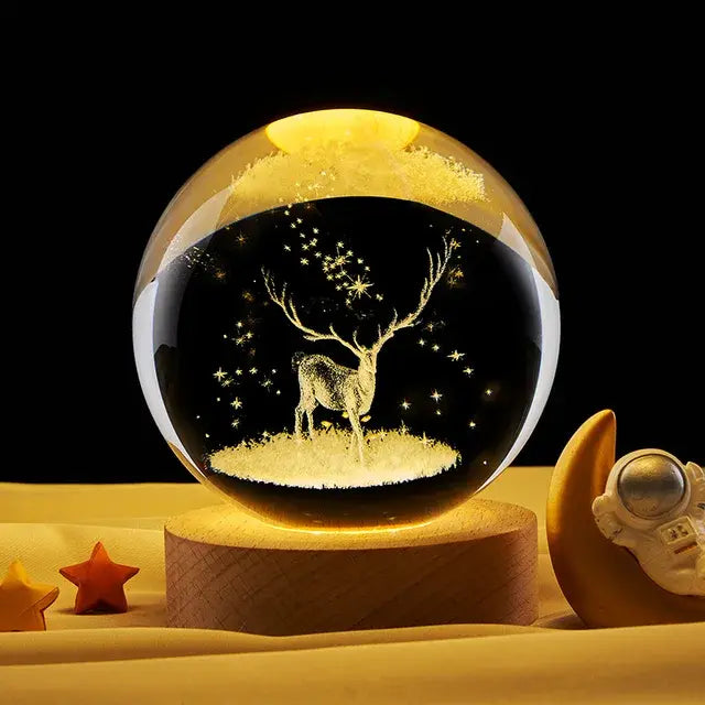 Astrological Engraved Crystal Night Light Sphere: Your Personal Cosmos Unleashed